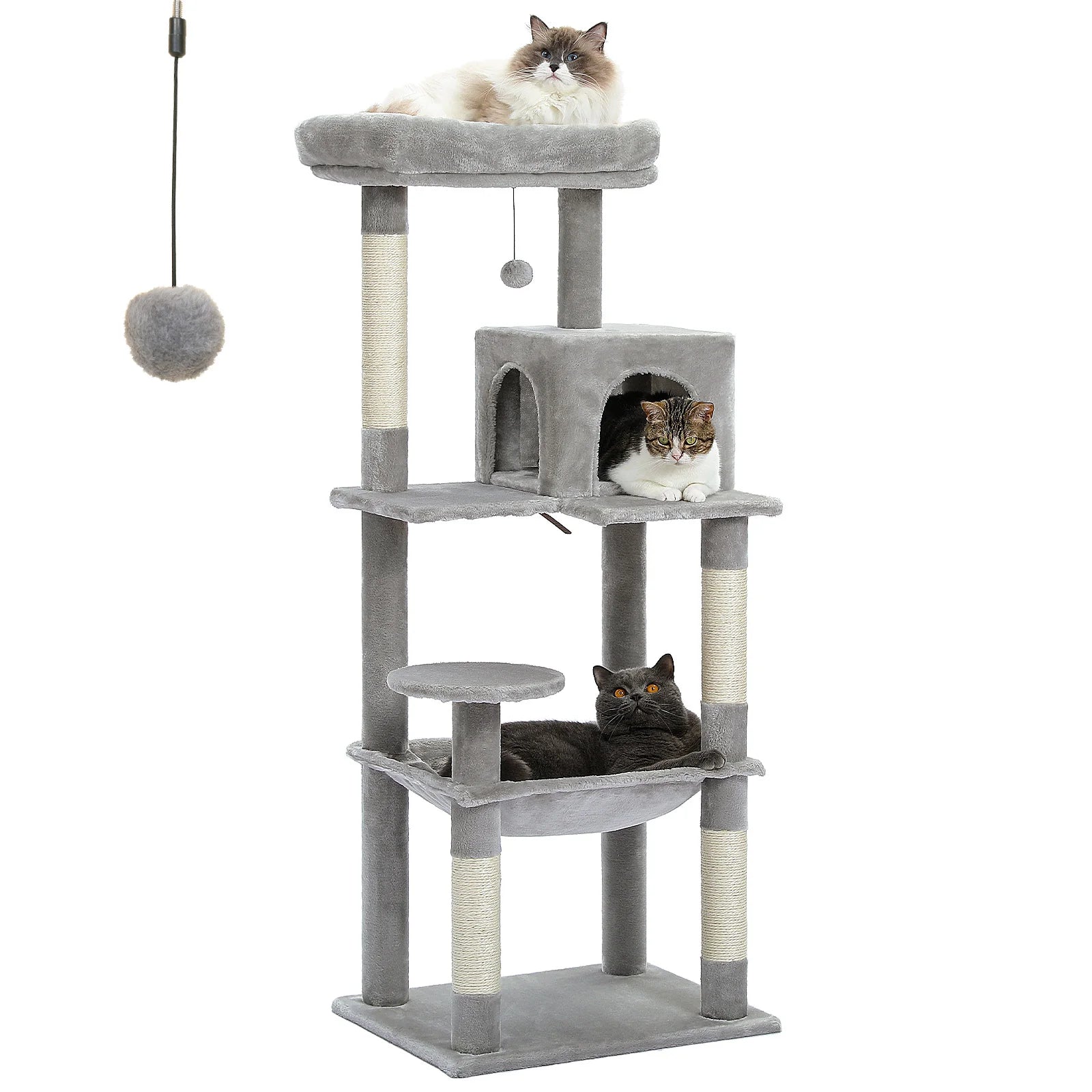 Pawz Road - Luxe Krabpaal met Hangmat, Kattenhuis & Uitkijkplateau - DreamPawz