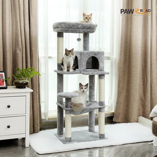Pawz Road - Luxe Krabpaal met Hangmat, Kattenhuis & Uitkijkplateau - DreamPawz