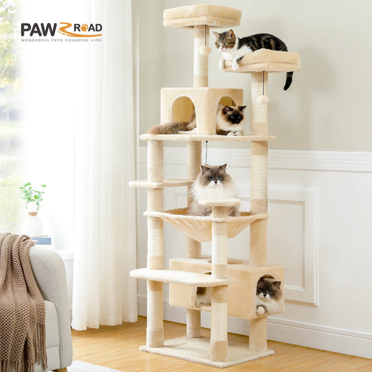 Pawz Road - XL Krabpaal voor Grote Katten met Hangmat & XXL Condo - DreamPawz