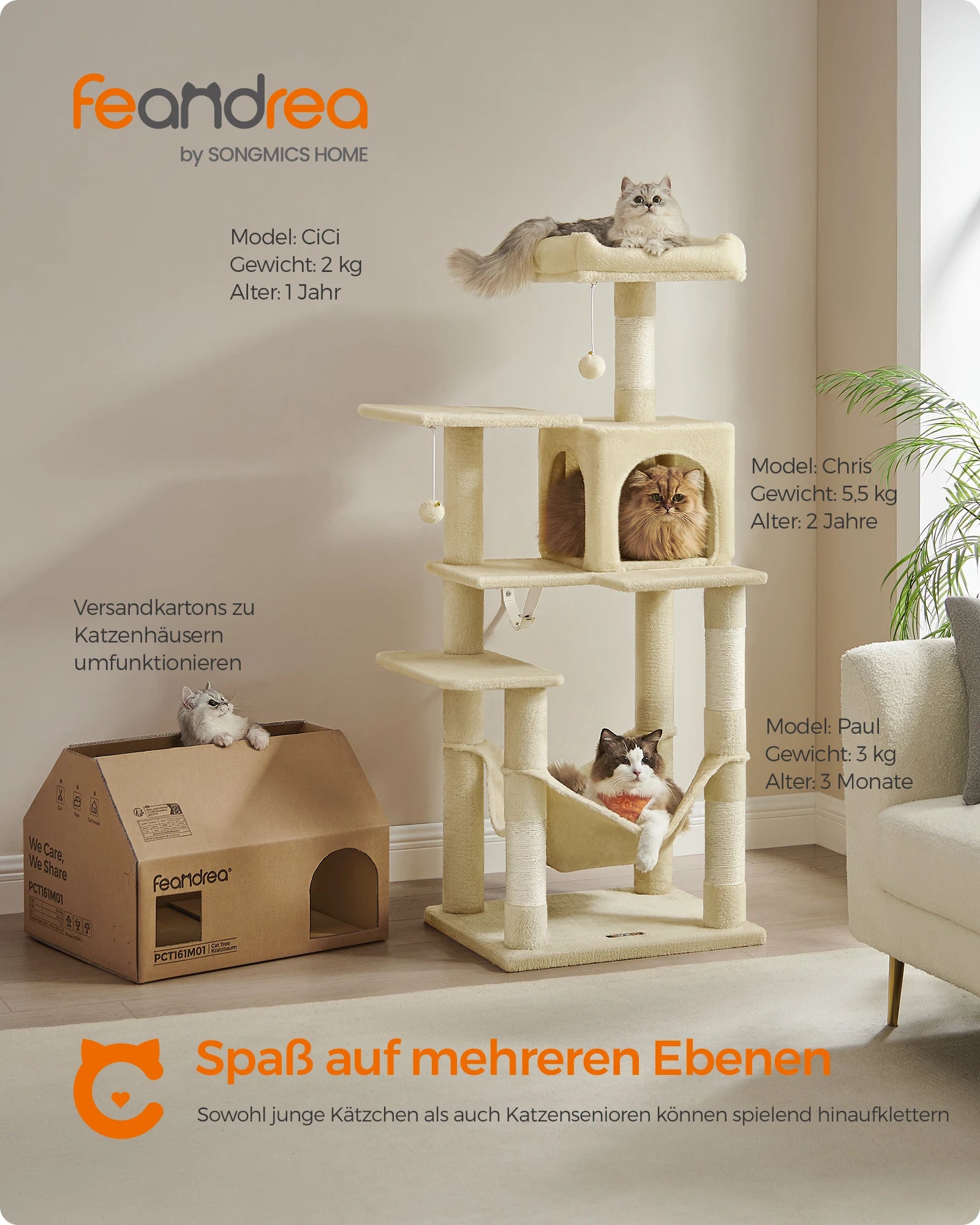 FEANDREA - Cuddly Kattenkrabpaal