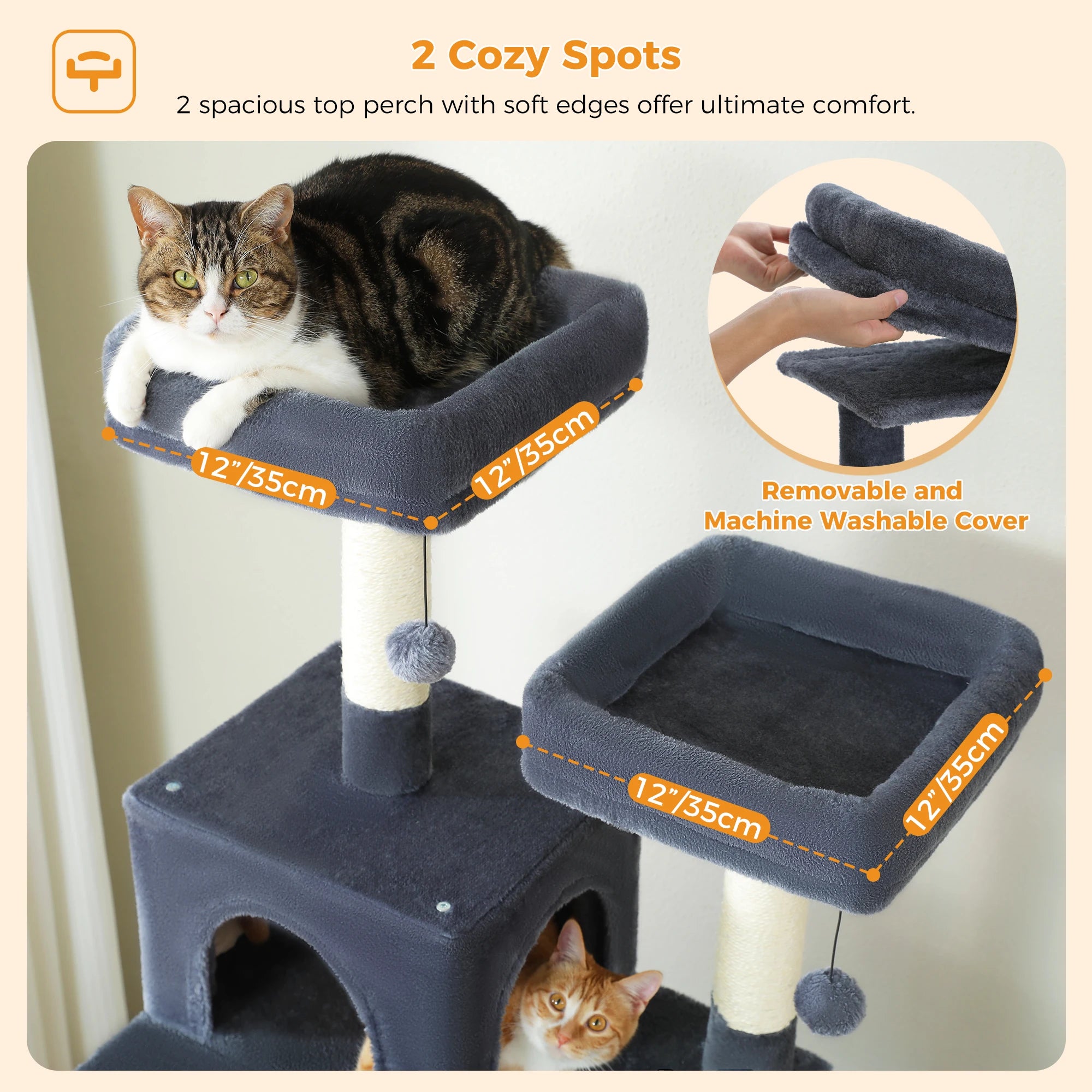 Pawz Road - XL Krabpaal voor Grote Katten met Hangmat & XXL Condo - DreamPawz