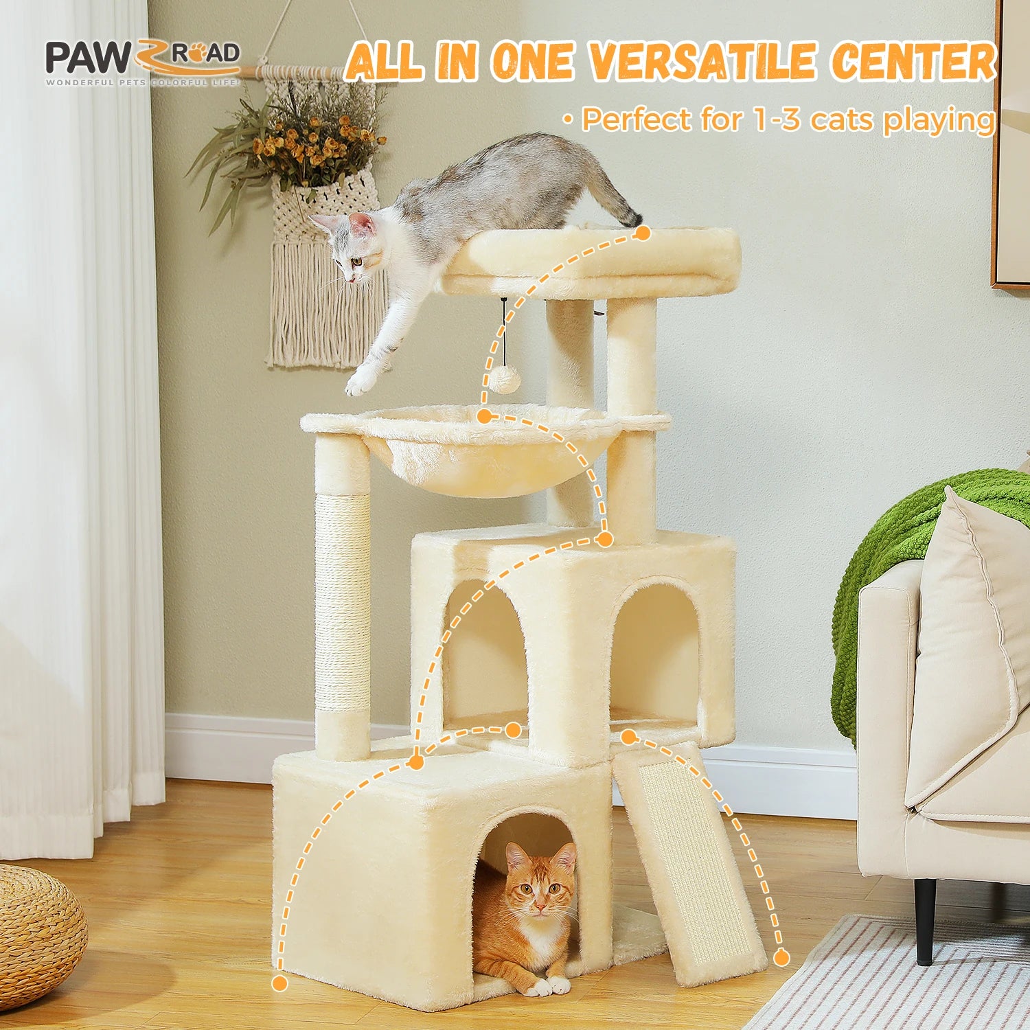 Pawz Road - Luxe Kattenkrabpaal - Compact - DreamPawz