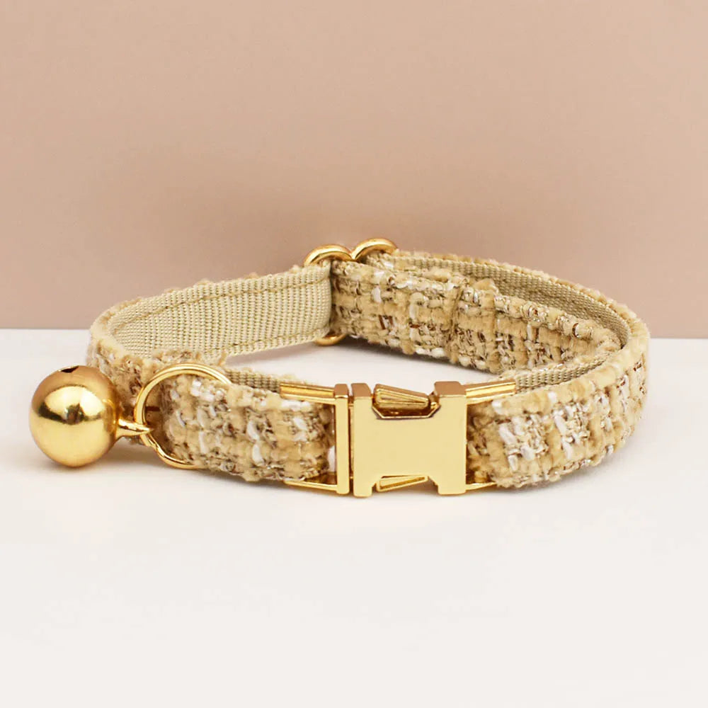 Kattenhalsband Tweed met Strik - DreamPawz