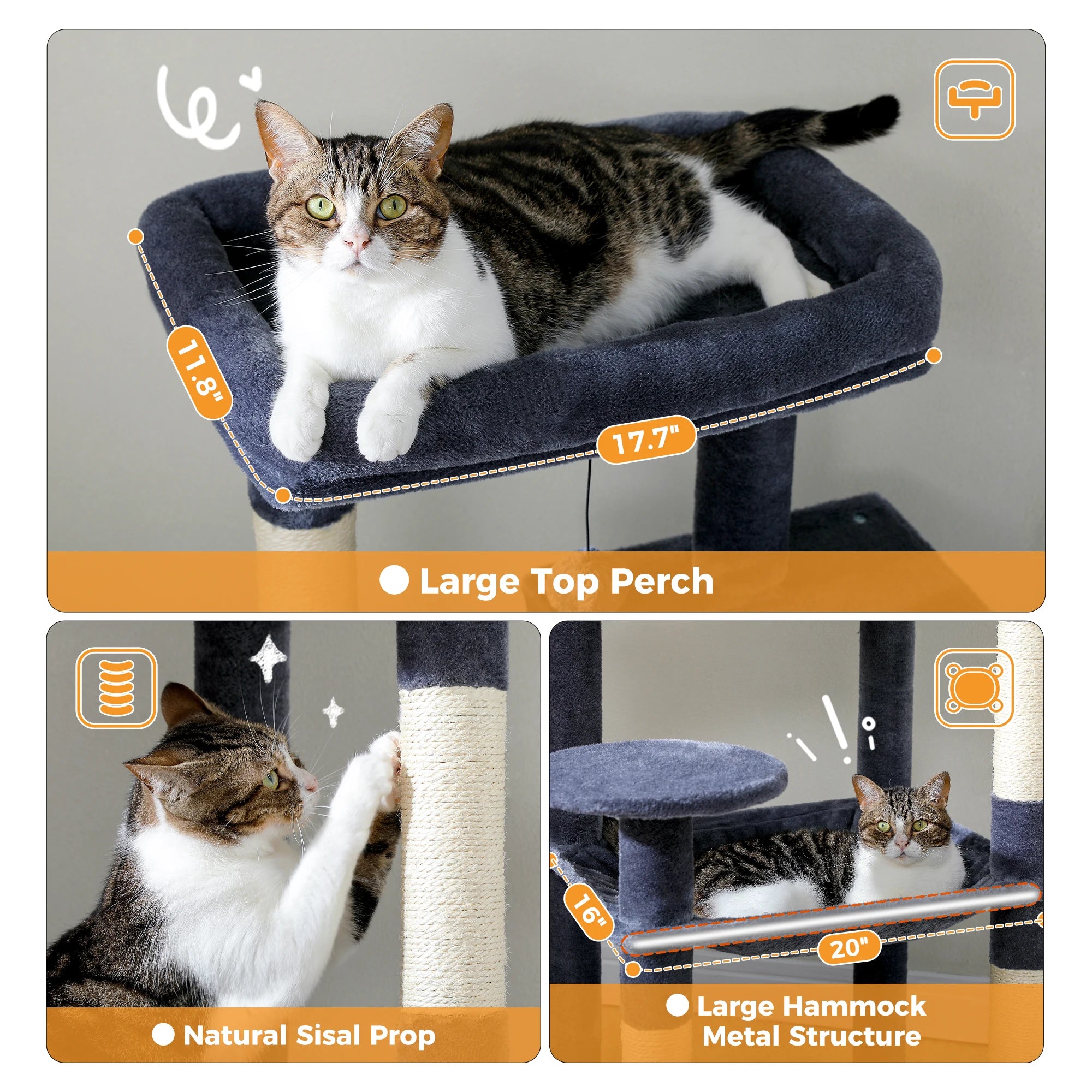 Pawz Road - Luxe Krabpaal met Hangmat, Kattenhuis & Uitkijkplateau - DreamPawz