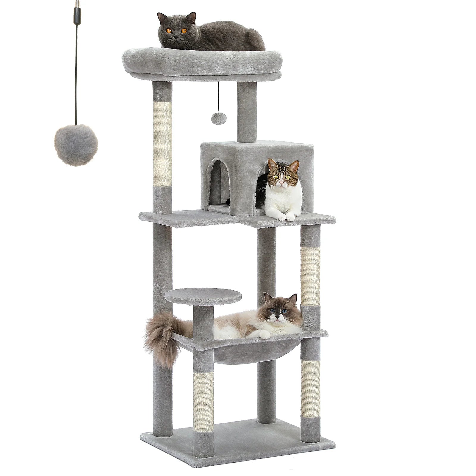 Pawz Road - Luxe Krabpaal met Hangmat, Kattenhuis & Uitkijkplateau - DreamPawz