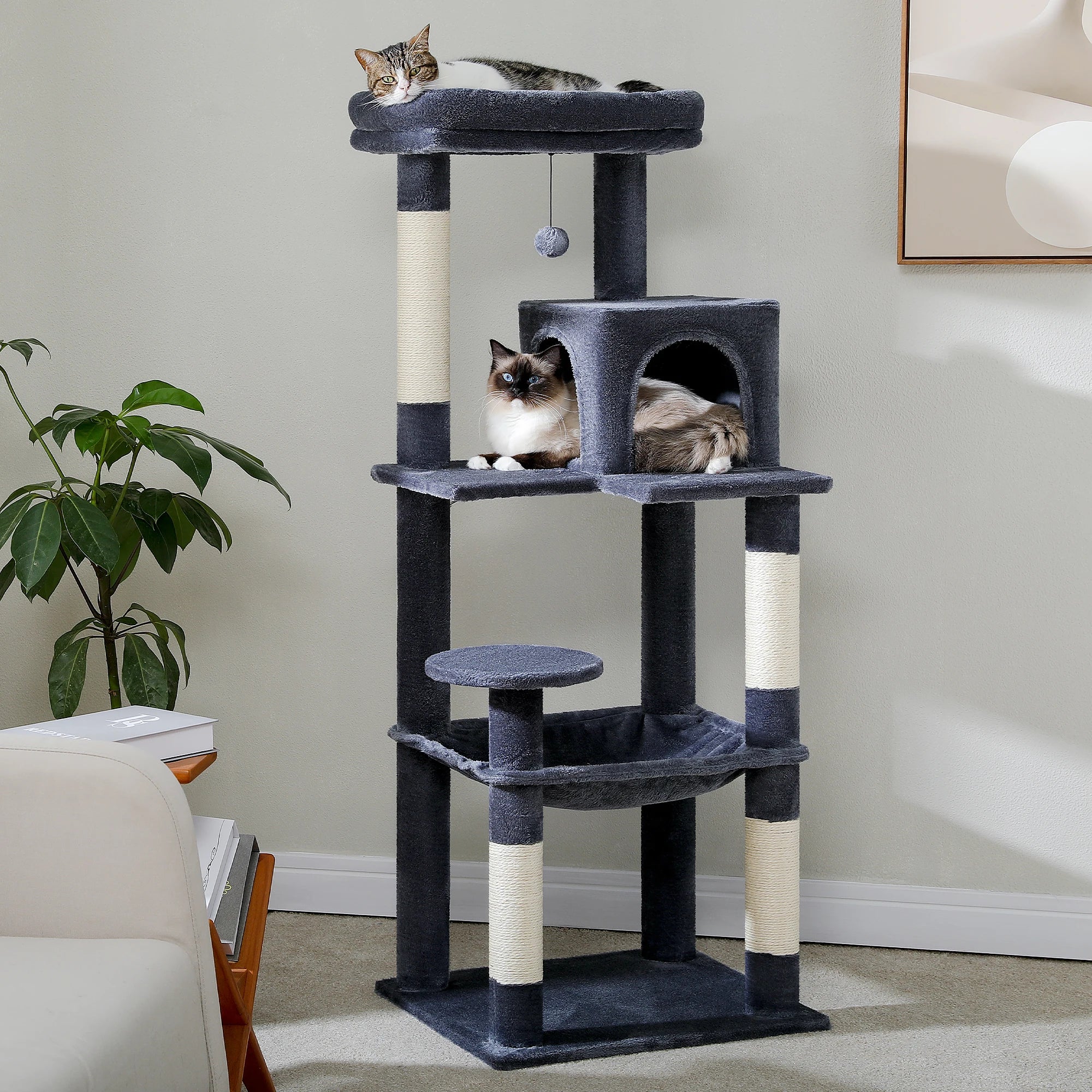 Pawz Road - Luxe Krabpaal met Hangmat, Kattenhuis & Uitkijkplateau - DreamPawz