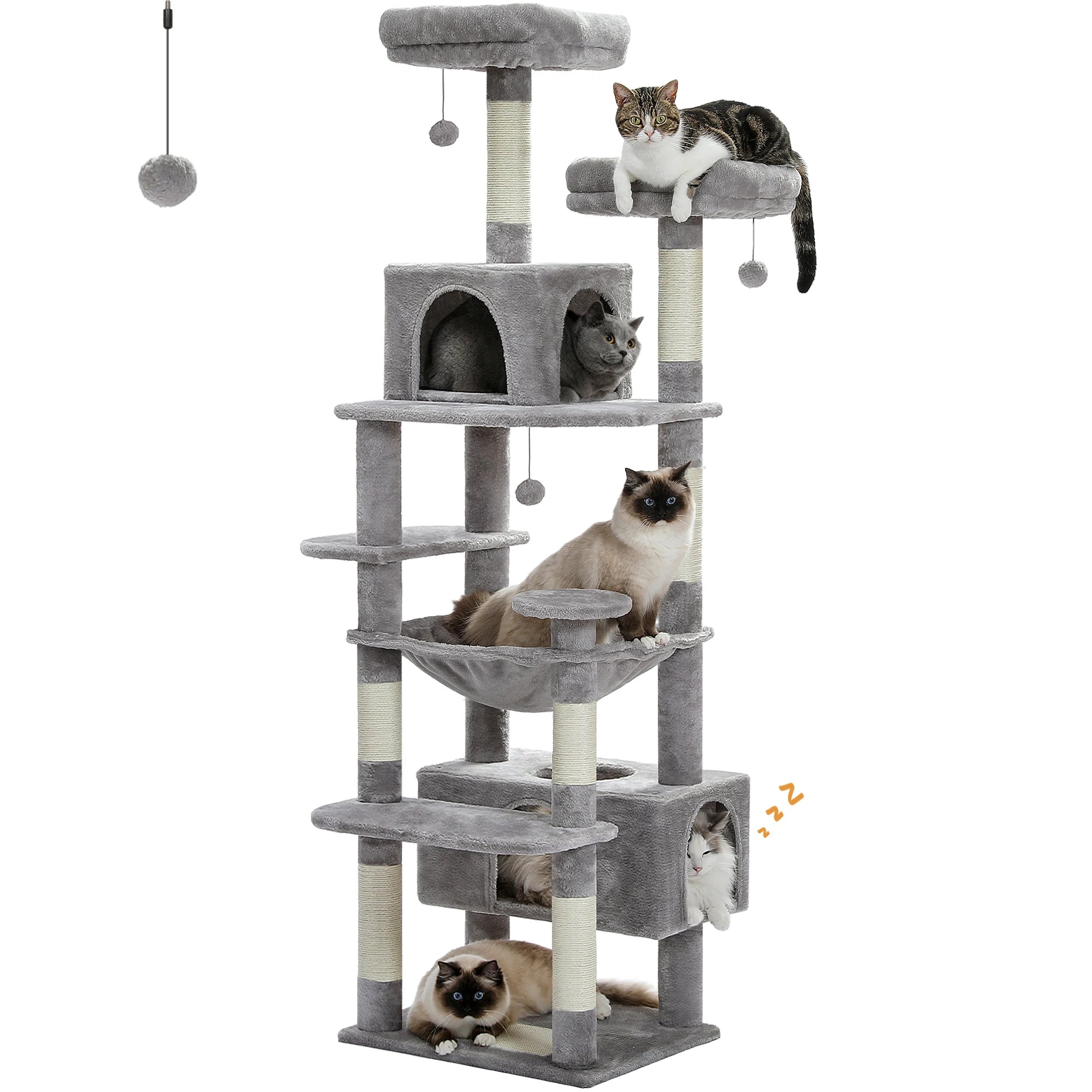 Pawz Road - XL Krabpaal voor Grote Katten met Hangmat & XXL Condo - DreamPawz