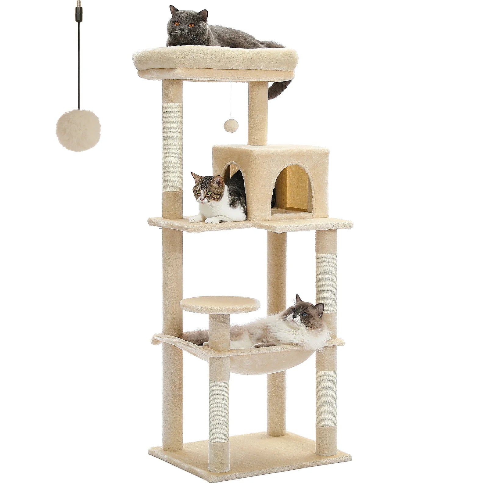 Pawz Road - Luxe Krabpaal met Hangmat, Kattenhuis & Uitkijkplateau - DreamPawz