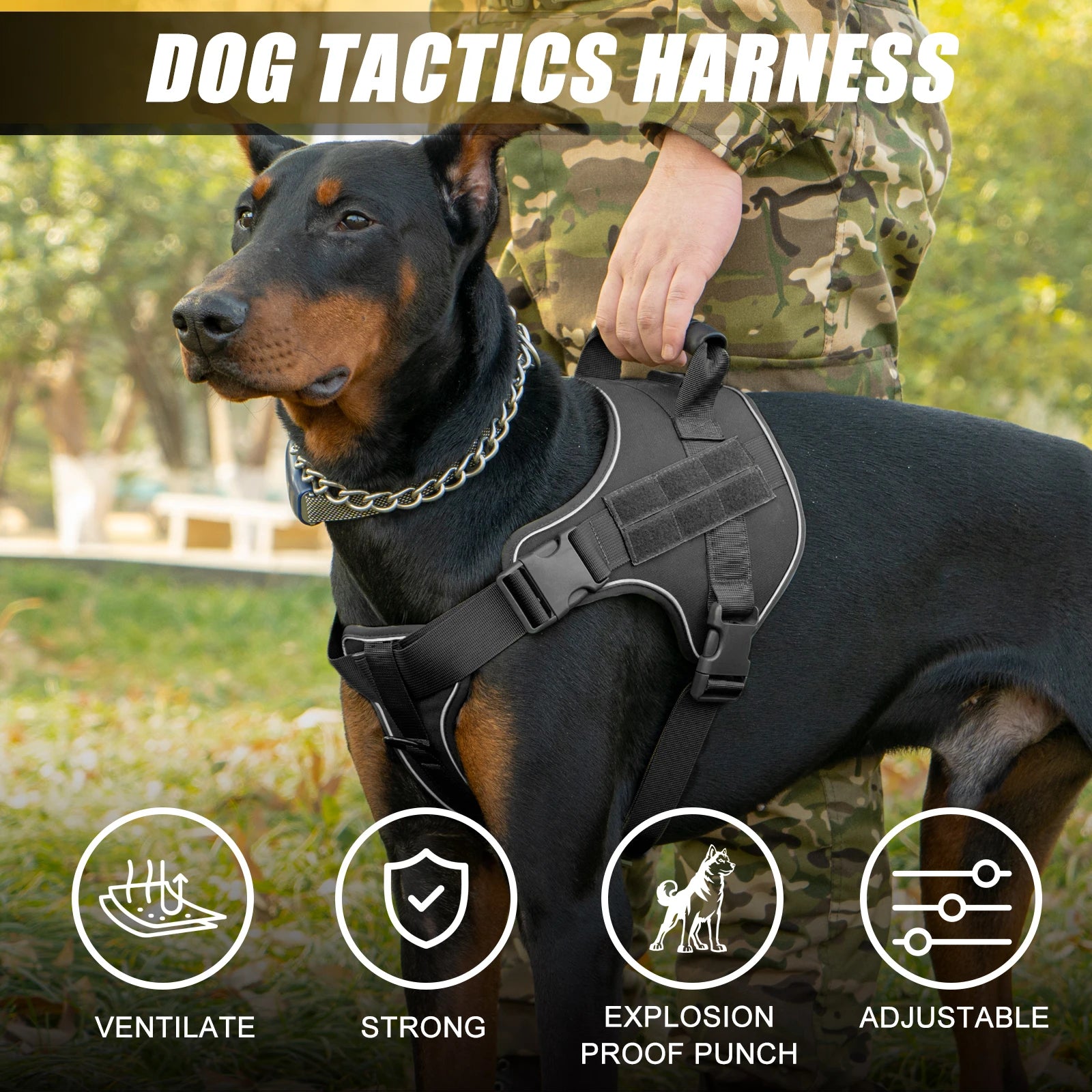 Tactical Hondentuigje - Reflecterend & Extra Controle