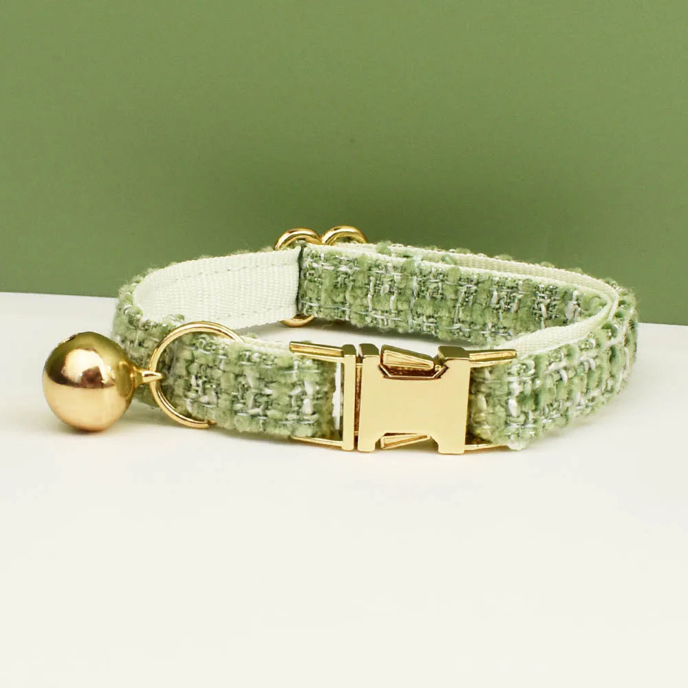 Kattenhalsband Tweed met Strik - DreamPawz