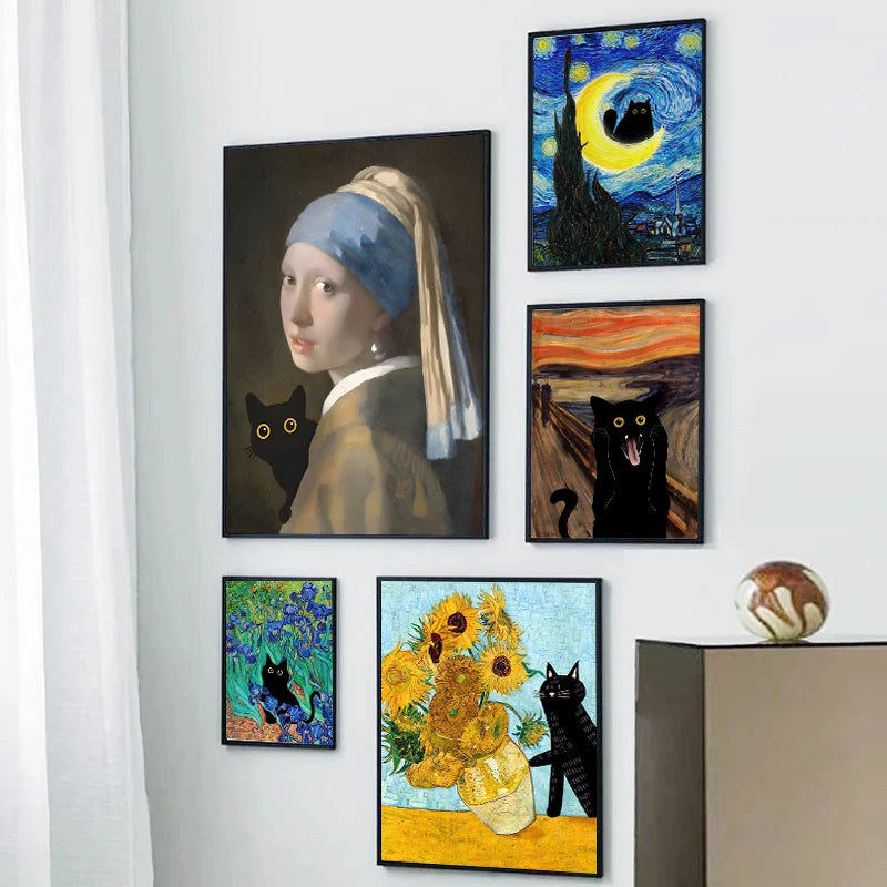 Canvasposter - Impressionistische Kattenkunst