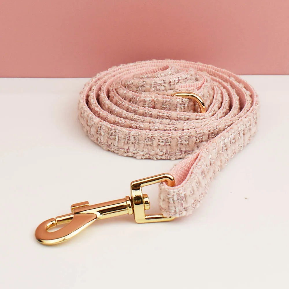Kattenhalsband Tweed met Strik & Leiband - DreamPawz