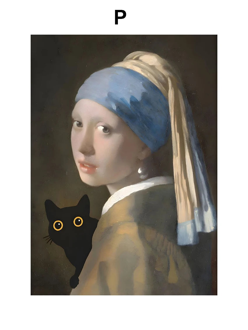 Canvasposter - Impressionistische Kattenkunst