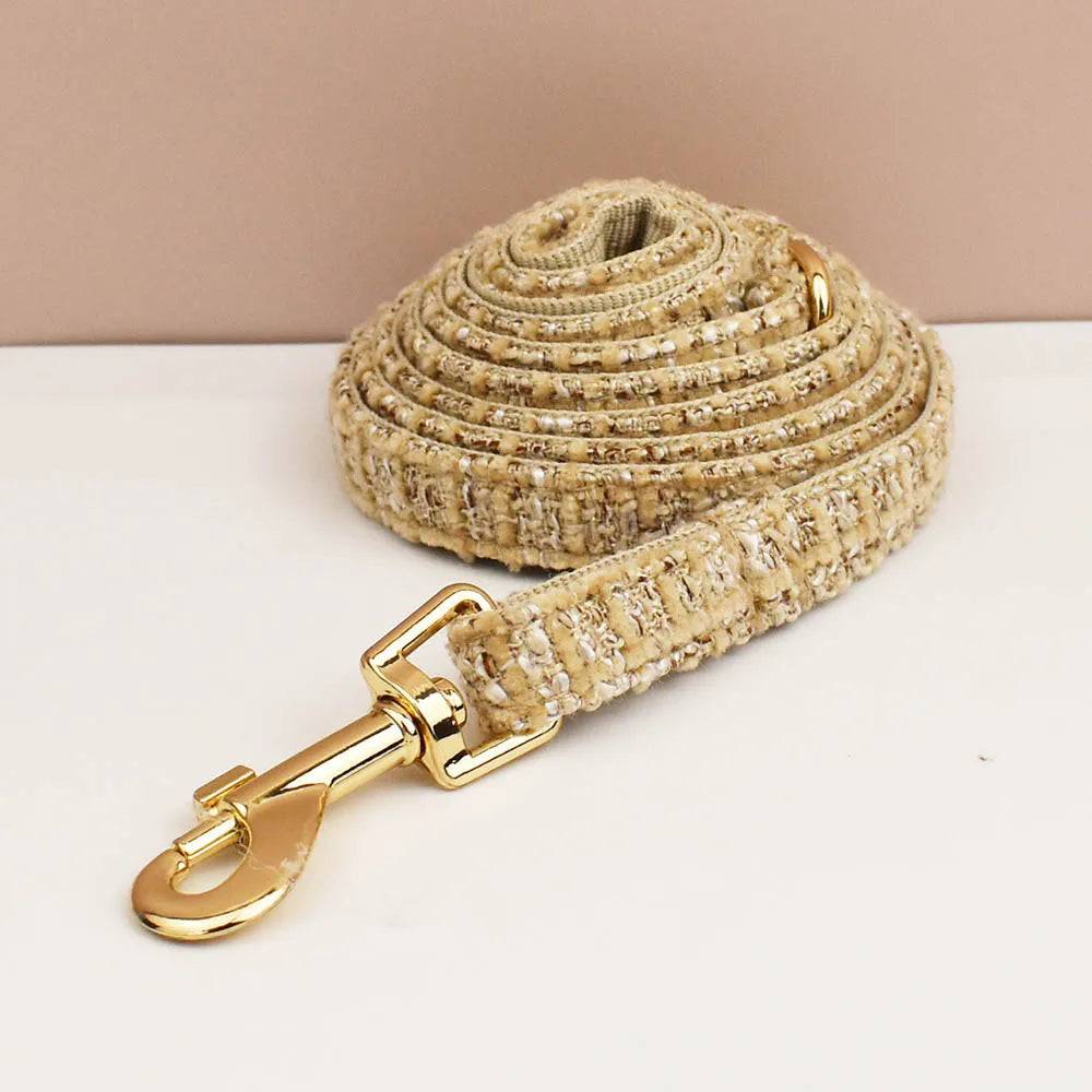 Kattenhalsband Tweed met Strik & Leiband - DreamPawz