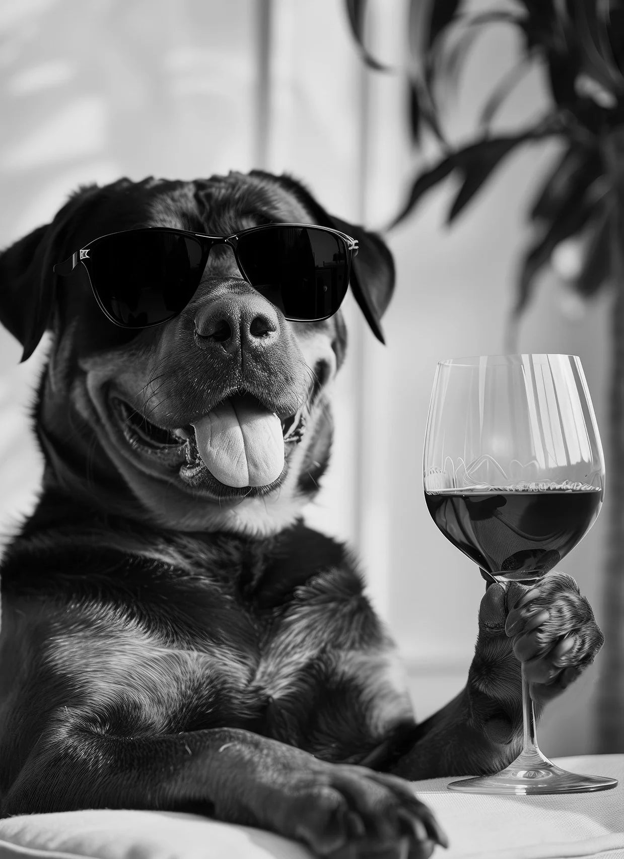 Canvasposter - Apero Honden - Zwart/Wit