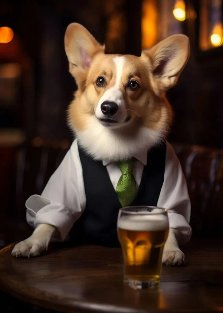 Canvasposter - Hond in de Pub
