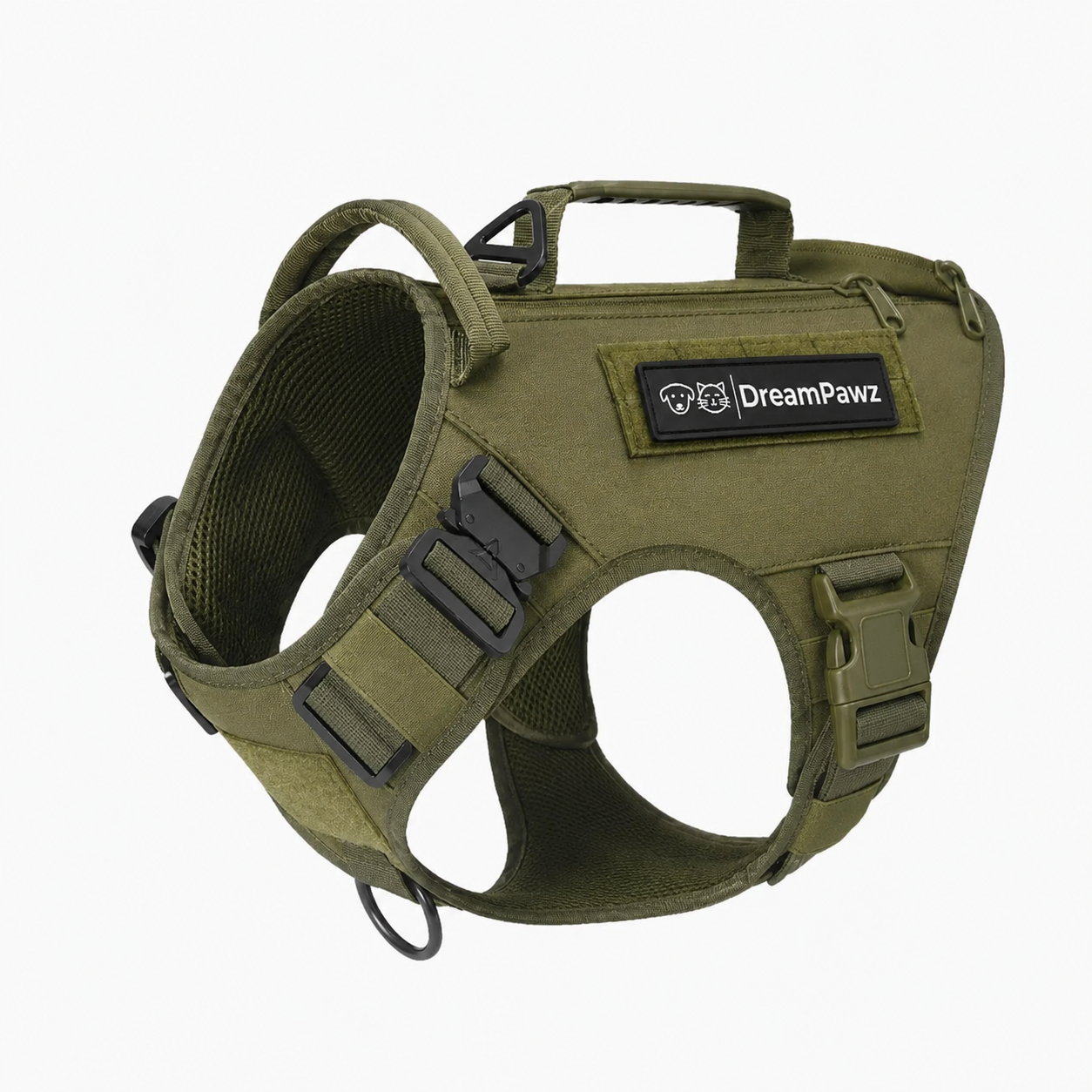 Tactical Hondenharnas met Pockets Groen