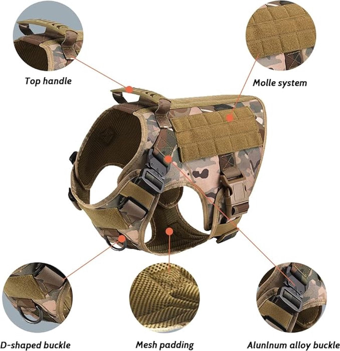 Tactical Hondentuigje K9 - Incl. Mama / Dad says I'm Special Patch(es) - DreamPawz