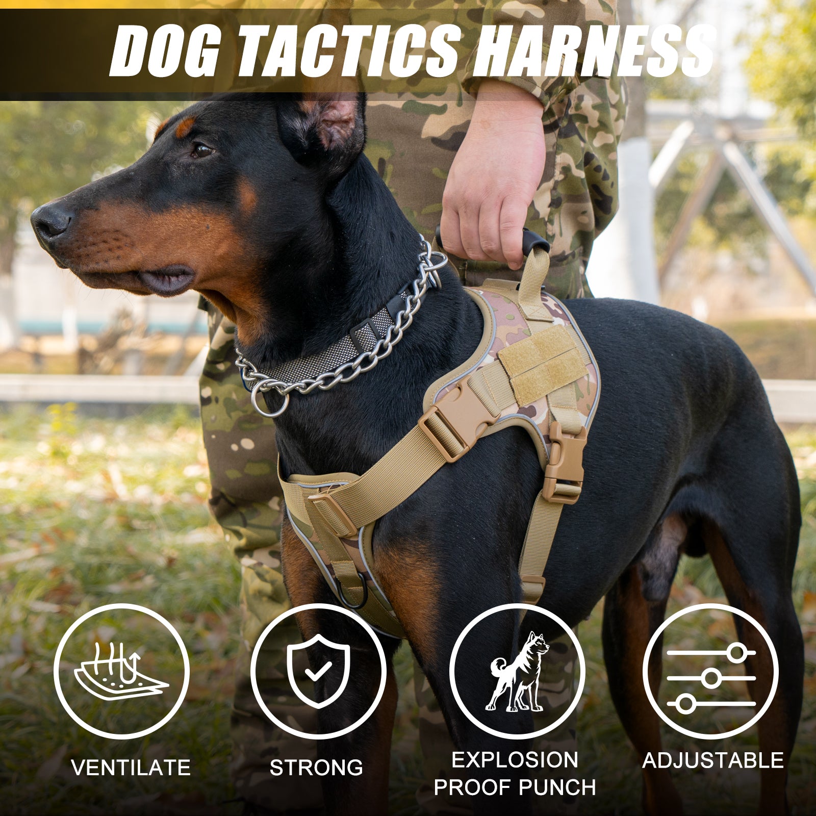 Tactical Hondentuigje - Reflecterend & Extra Controle