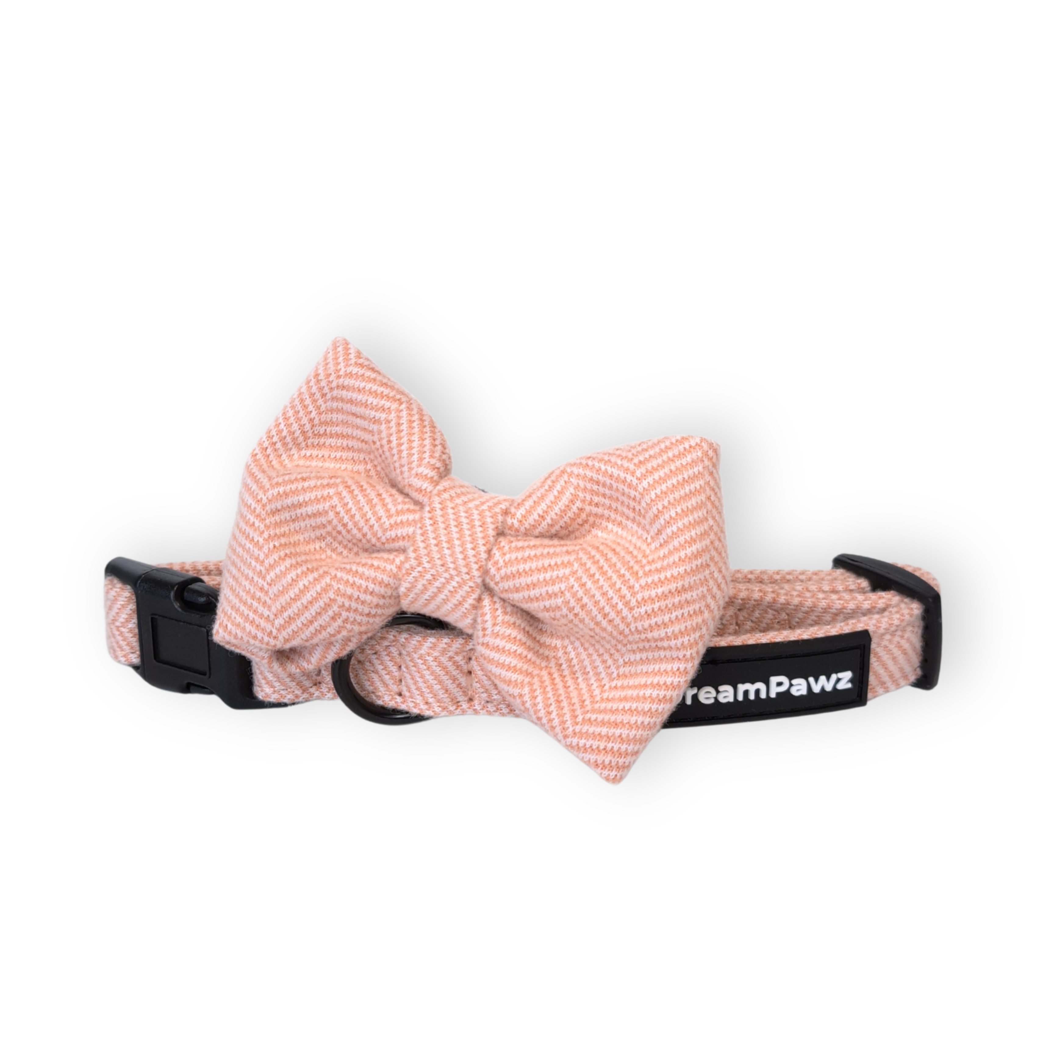 DreamPawz - 3-Delige Set van Halsband met Strik & Leiband - Visgraat - DreamPawz